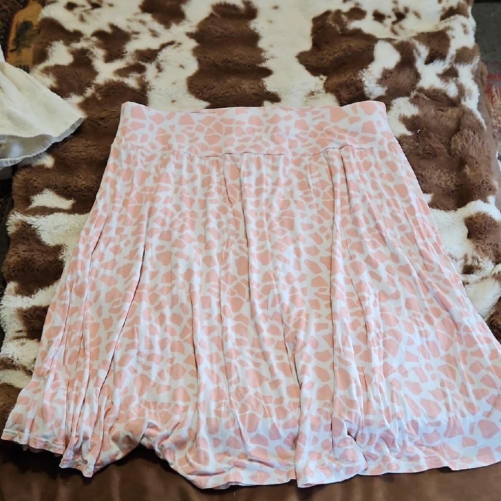 Serra Pink and White A-Line Skirt